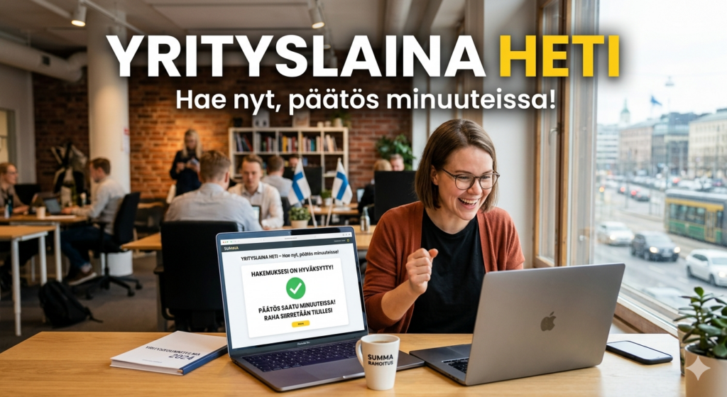 Yrityslaina heti - Hae nyt, päätös minuuteissa!